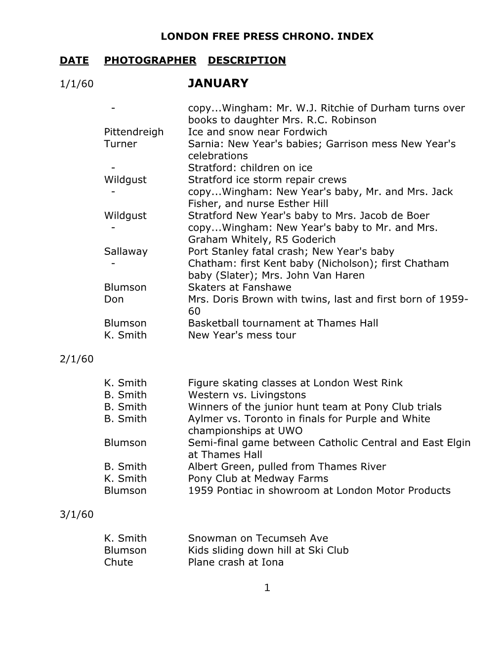 1960 - Tillsonburg Xmas Tree Burning