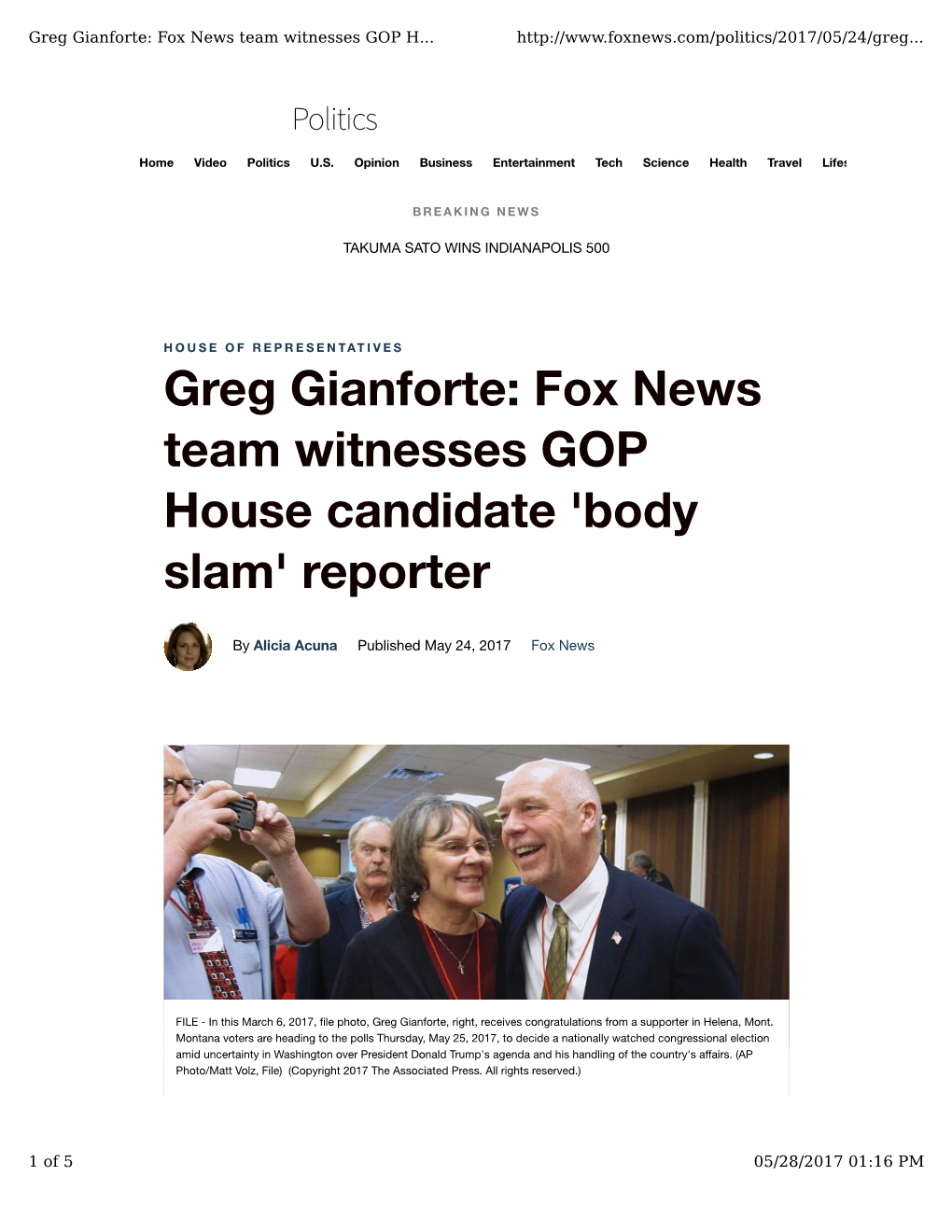 Greg Gianforte: Fox News Team Witnesses GOP House Candidate 'Body Slam' Reporter