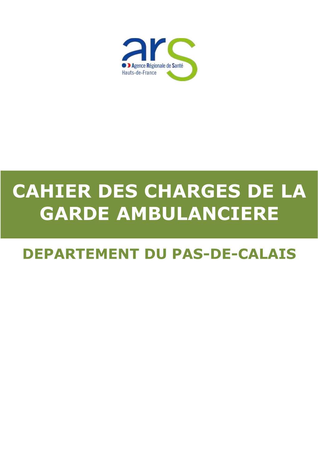 Cahier Des Charges De La Garde Ambulanciere