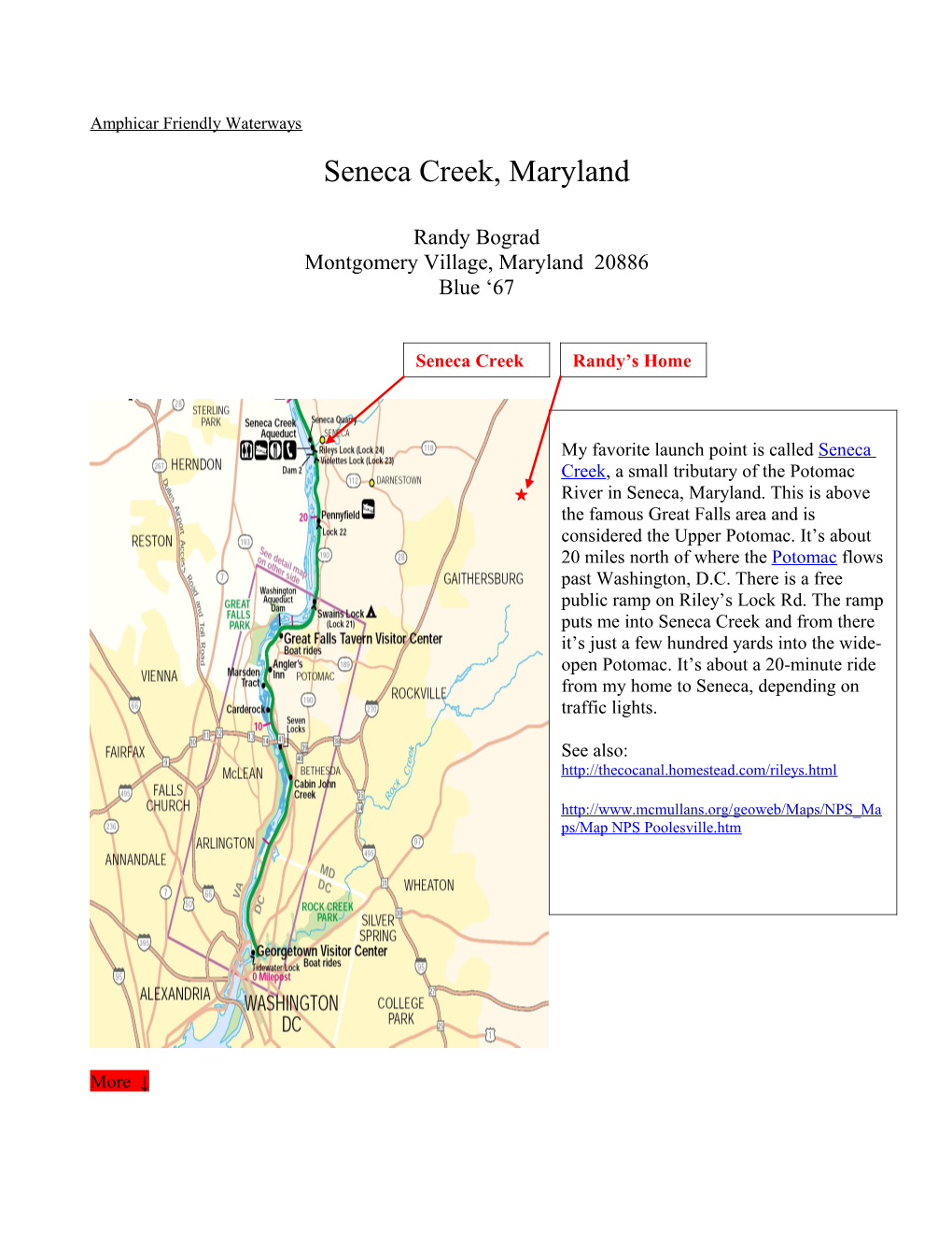 My Favorite Launch Point Is Called Seneca Creek, a Small River Just Off the Potomac River