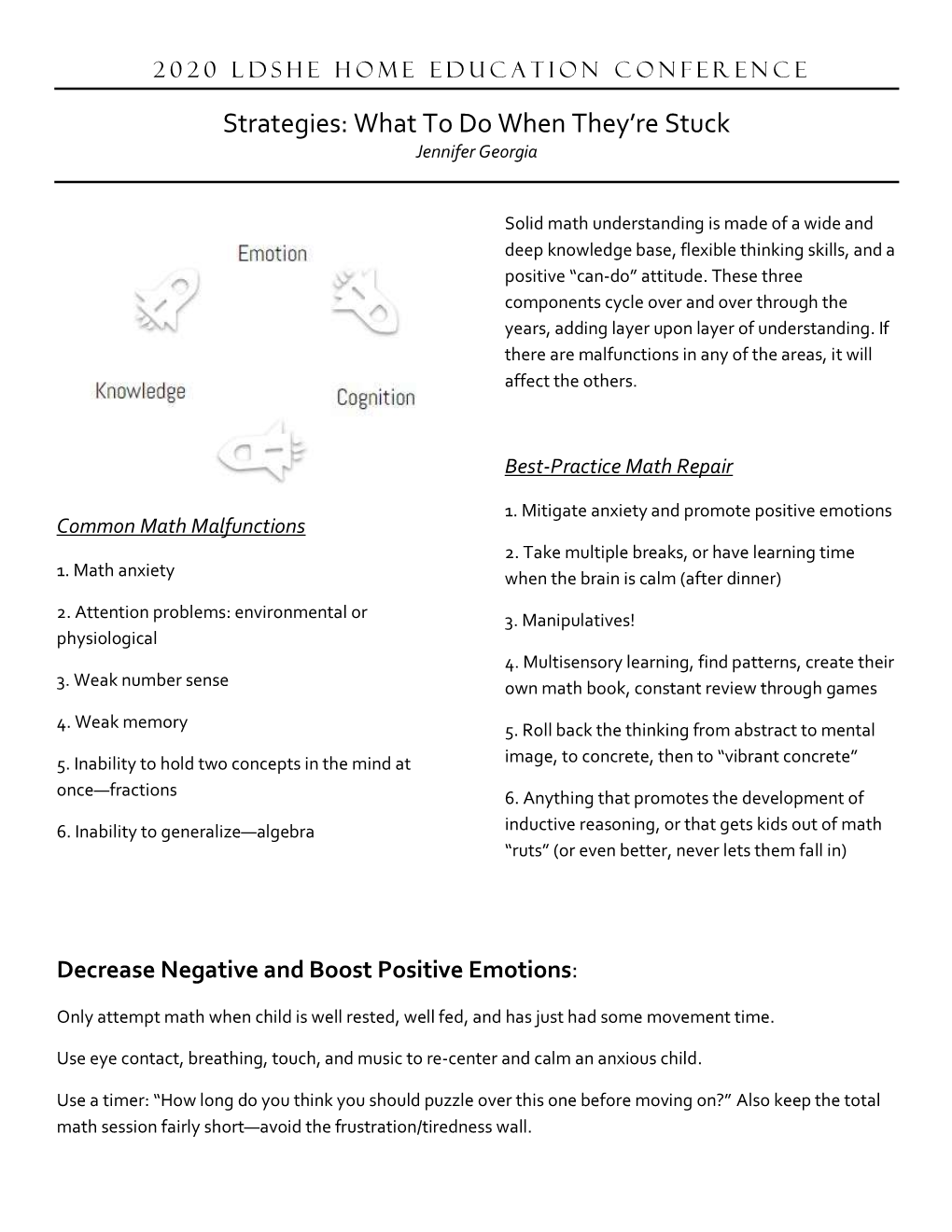 Strategies: What to Do When They’Re Stuck Jennifer Georgia