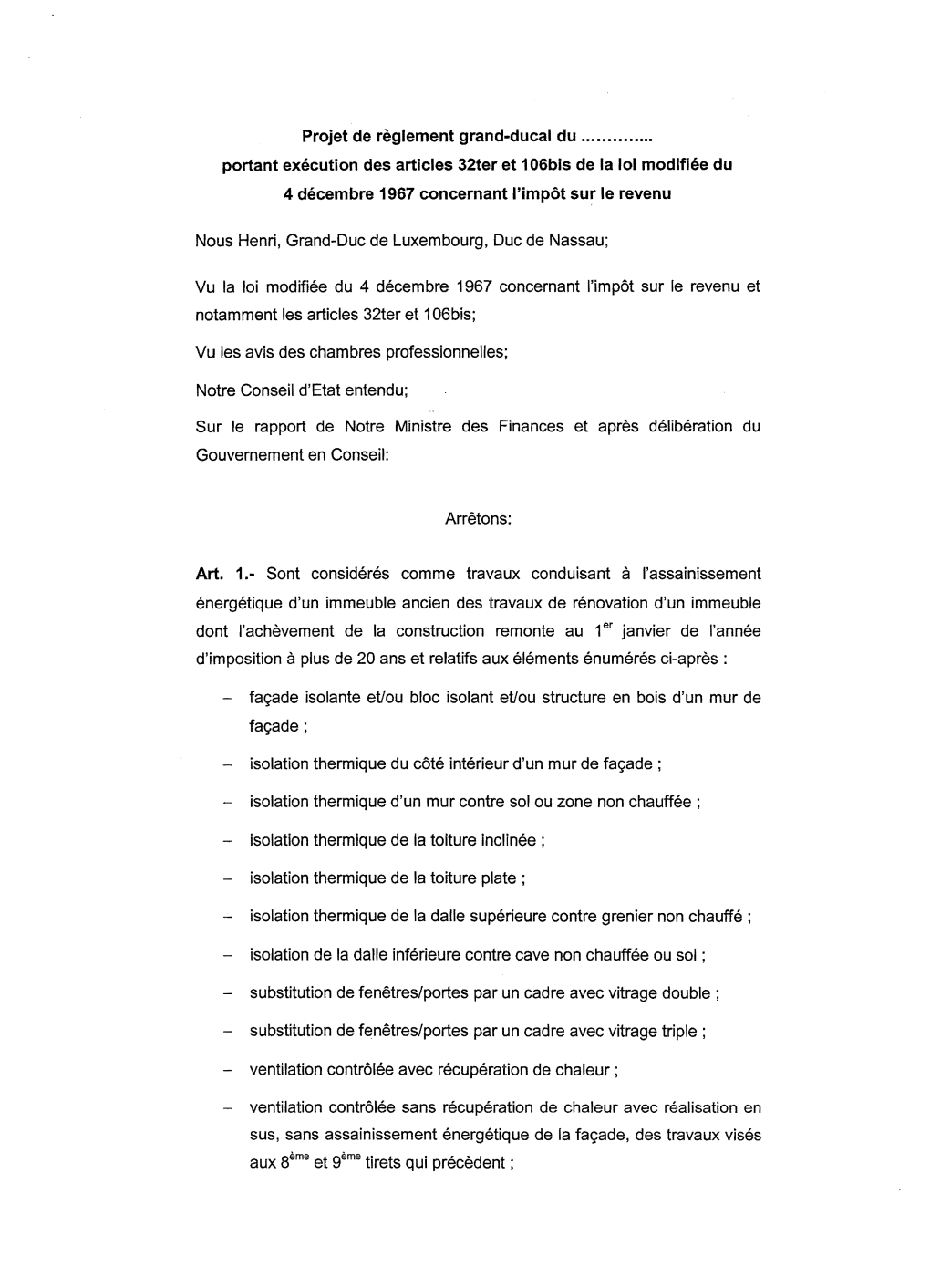 Texte Du Projet De Règlement Grand-Ducal 49.573