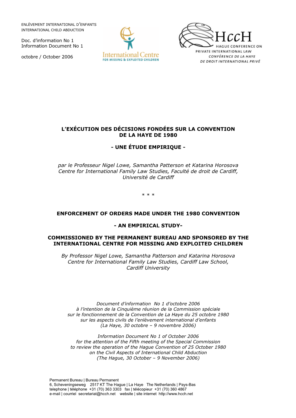 Information Document of October 2006