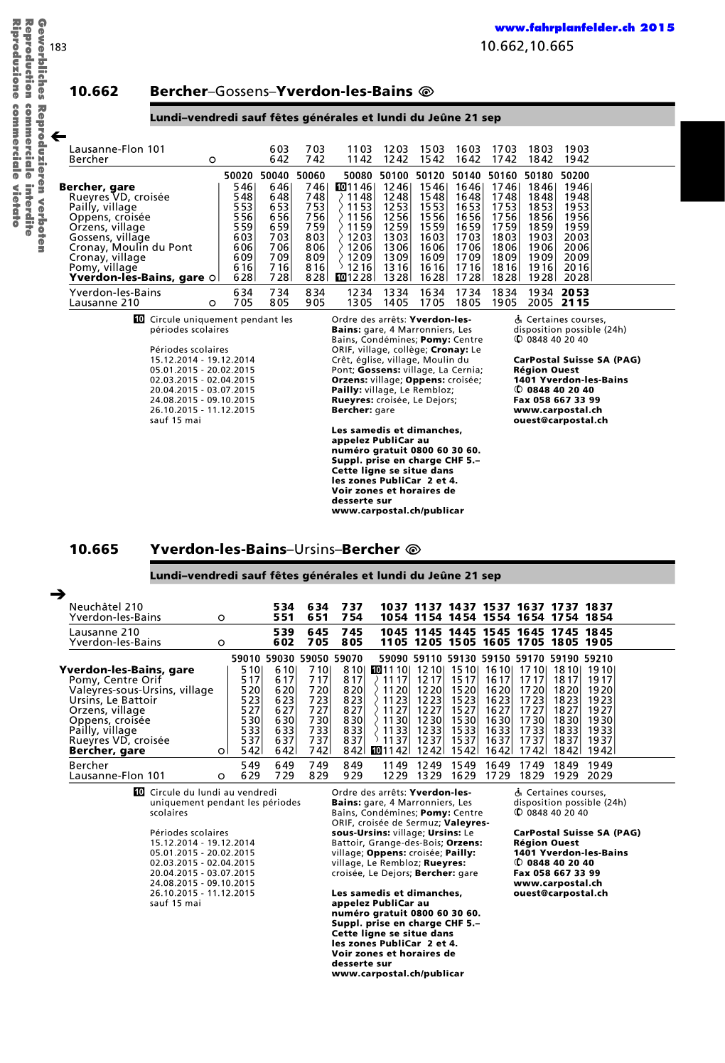 Yverdon-Les-Bains–Ursins–Bercher Û