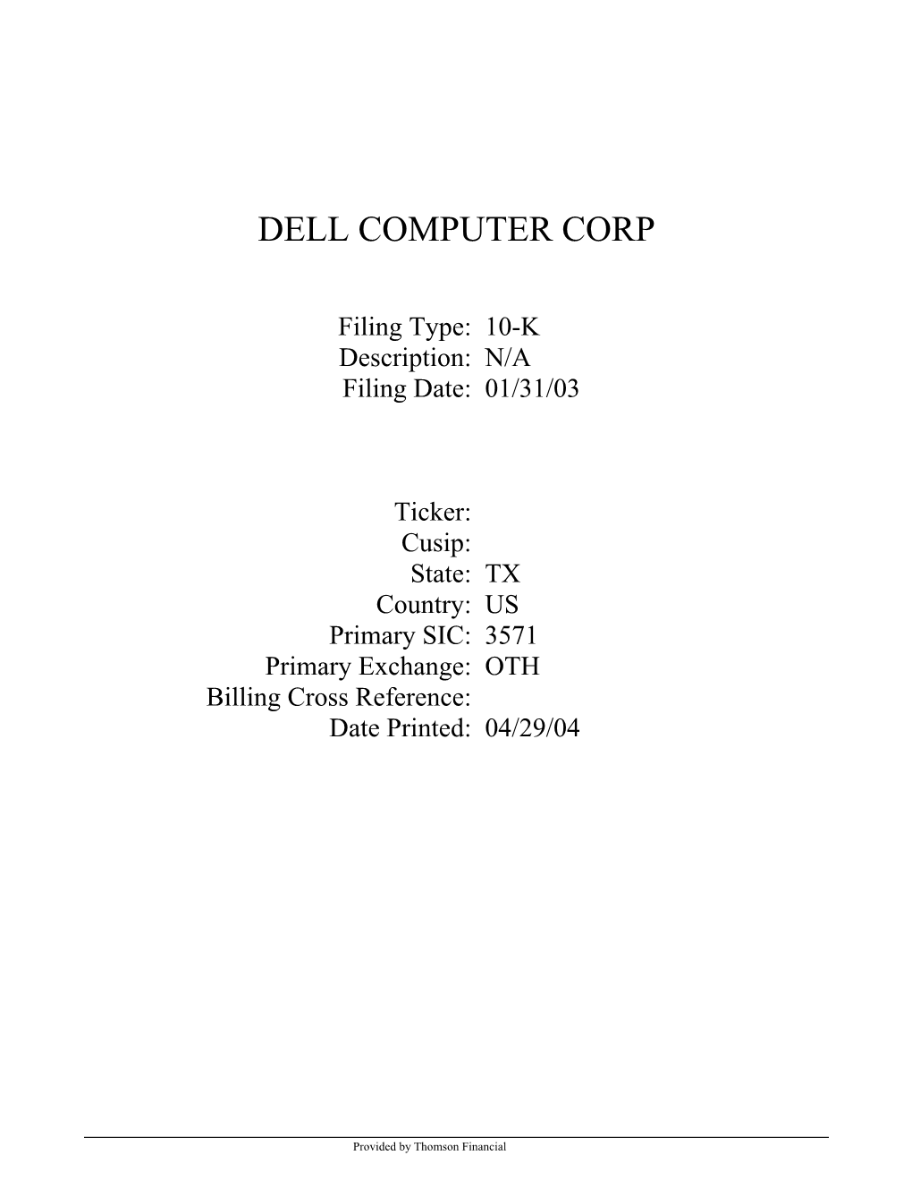 Dell Computer Corp