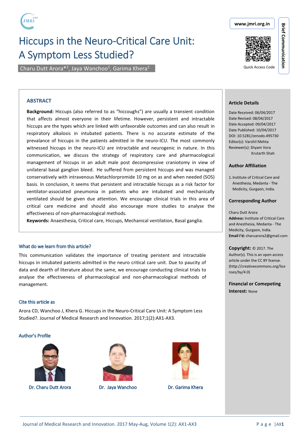 Hiccups in the Neuro-Critical Care Unit: a Symptom Less Studied?