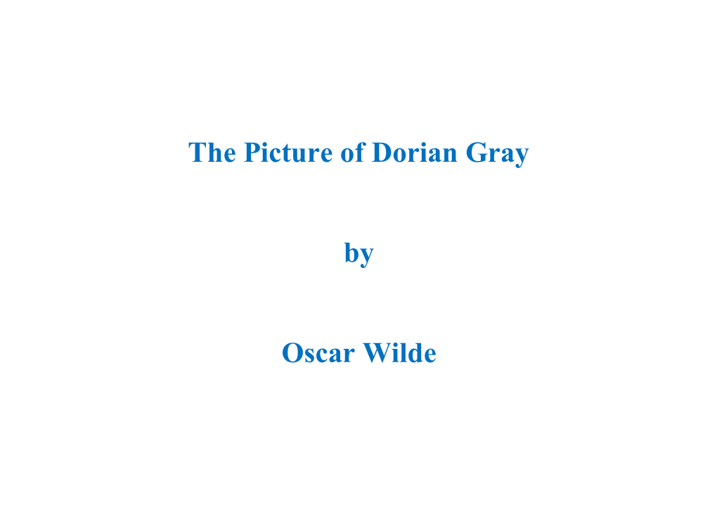 The Picture of Dorian Gray by Oscar Wilde