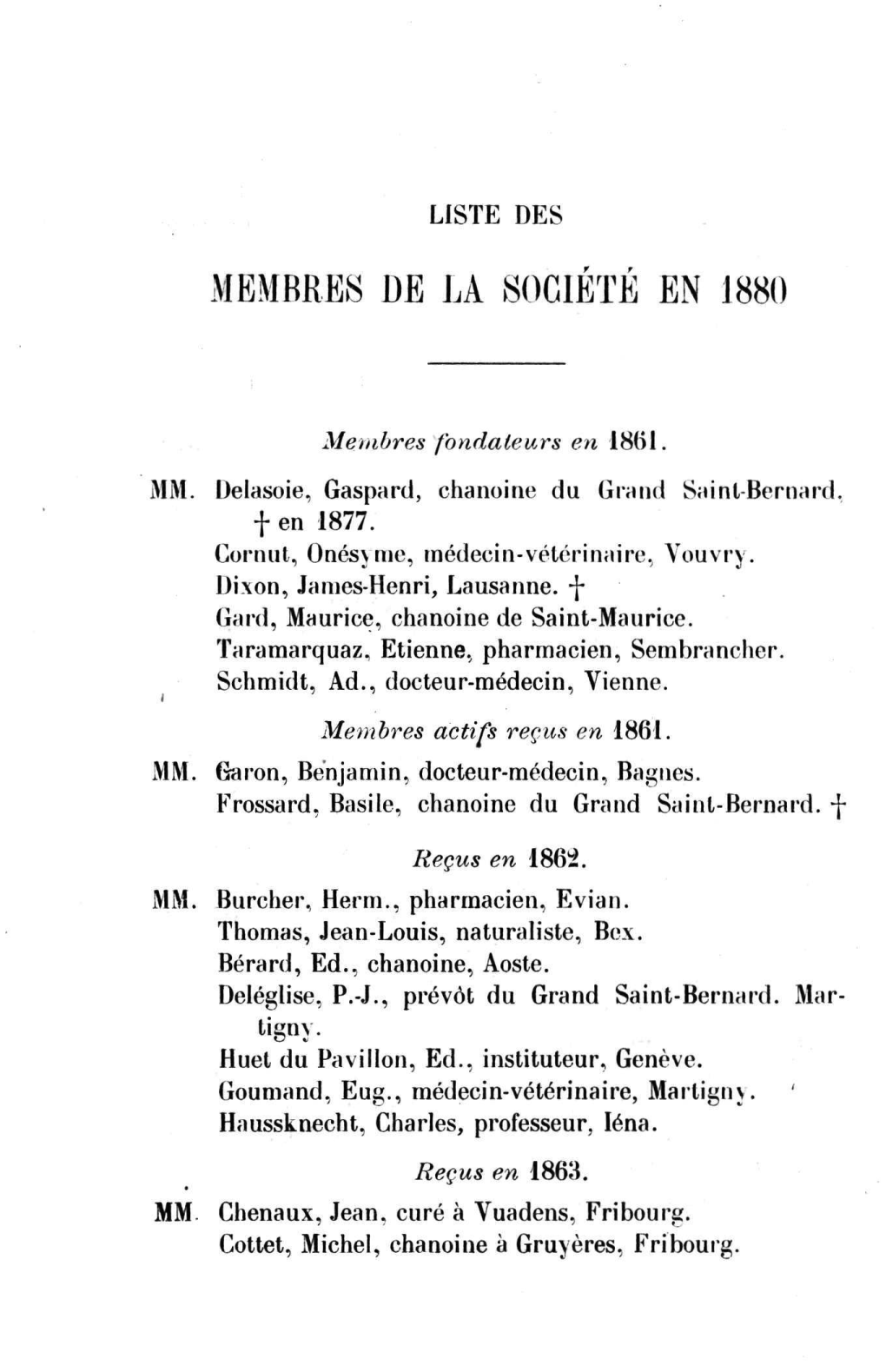 Membres De La Société En 1880