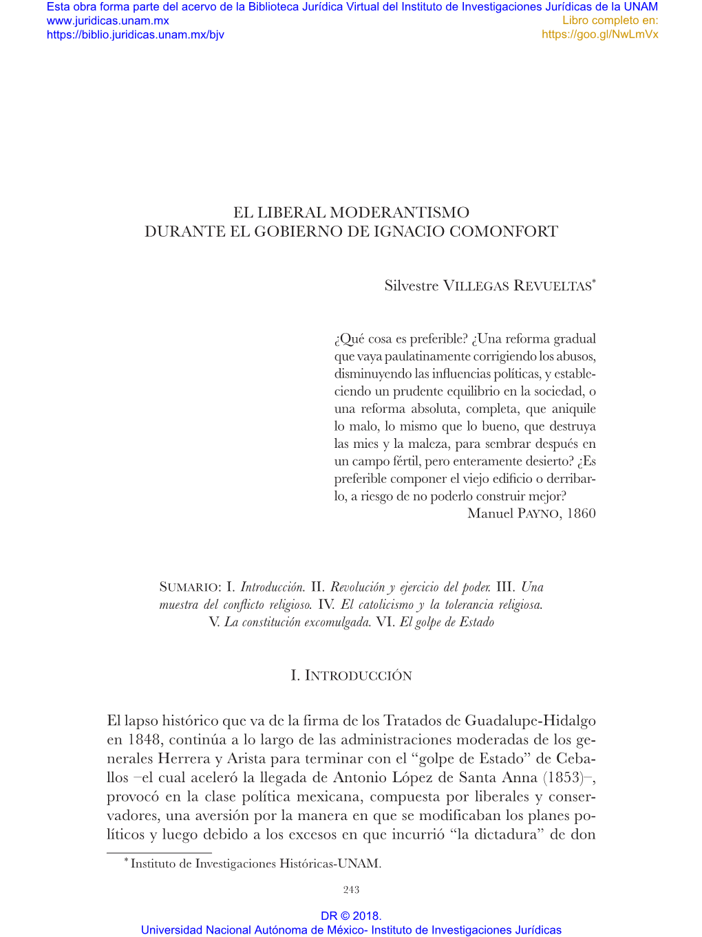 El Liberal Moderantismo Durante El Gobierno De Ignacio Comonfort