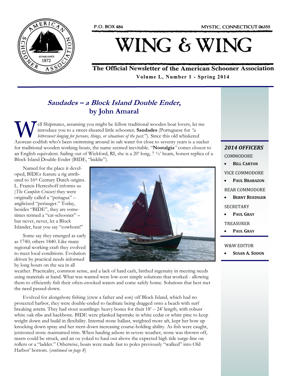 Saudades – a Block Island Double Ender, by John Amaral