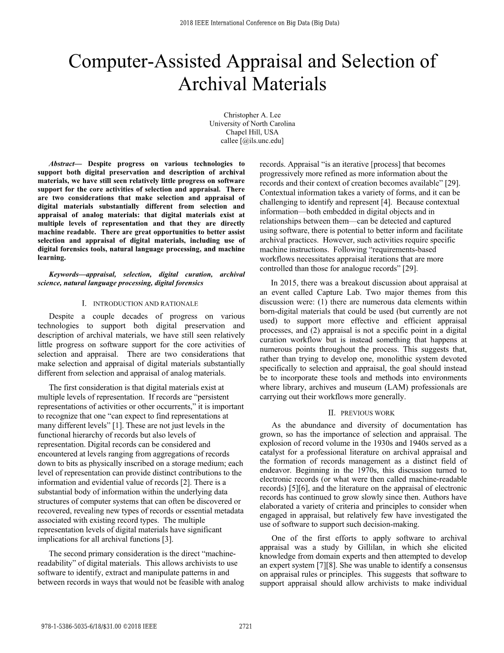 Computer-Assisted Appraisal and Selection of Archival Materials