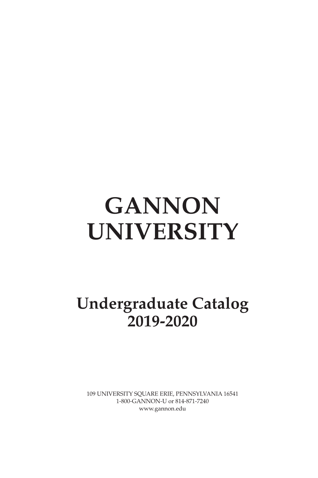 Undergraduate Catalog 2019-2020