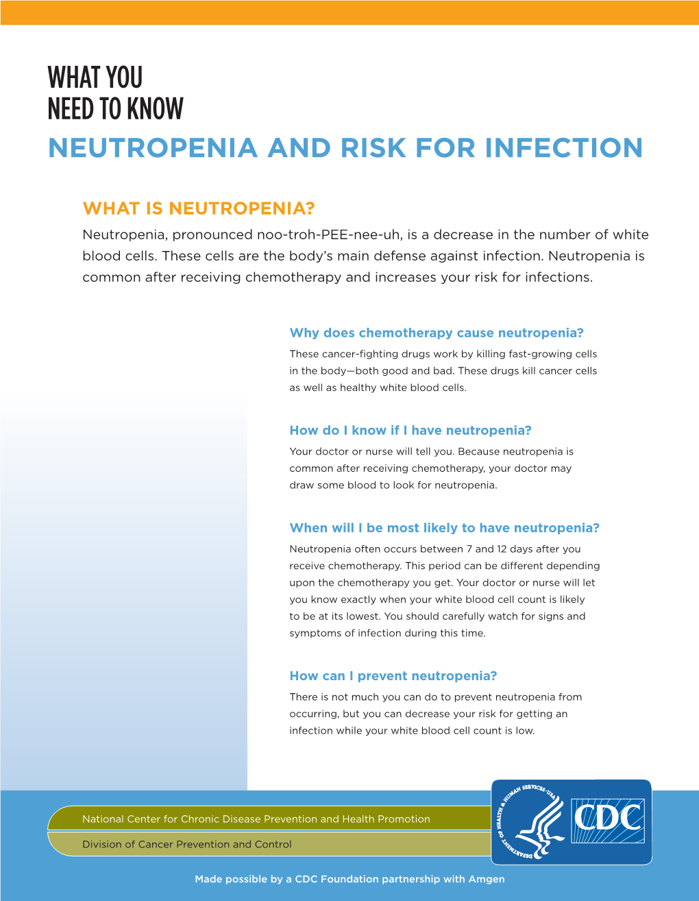 Neutropenia and Risk for Infection