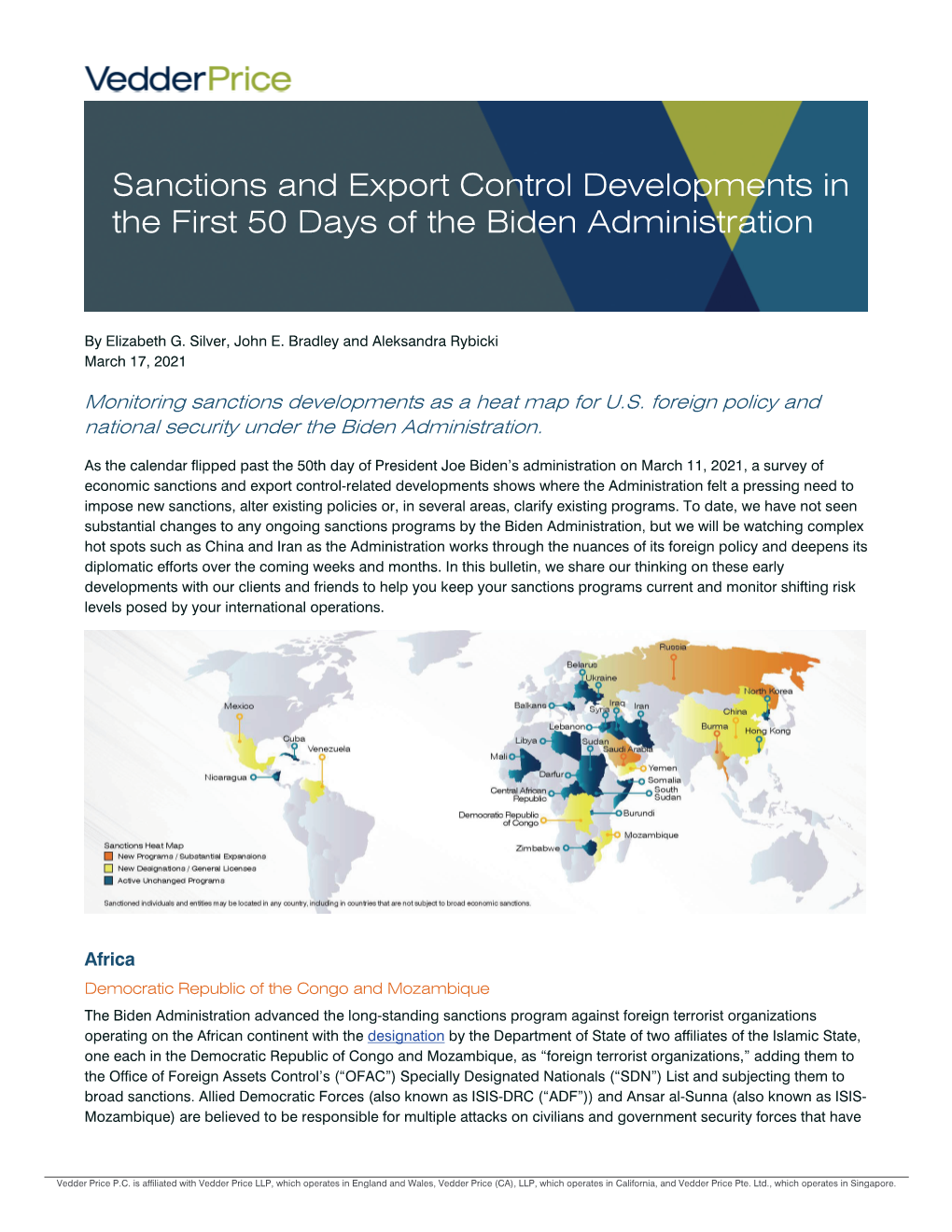 Sanctions and Export Control Developments in the First 50 Days of the Biden Administration