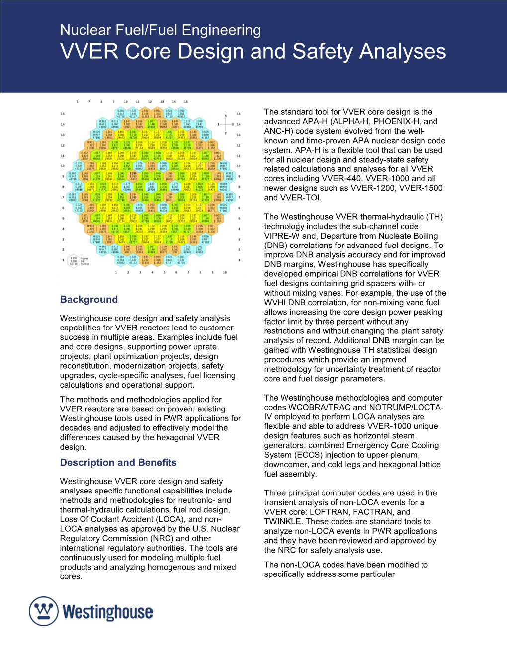 VVER Core Design and Safety Analyses