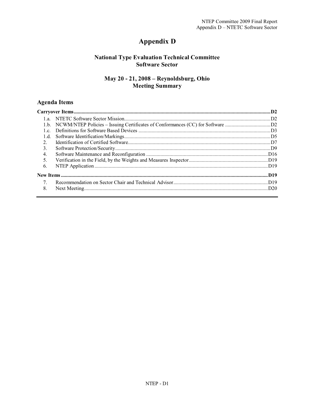 Appendix D – NTETC Software Sector