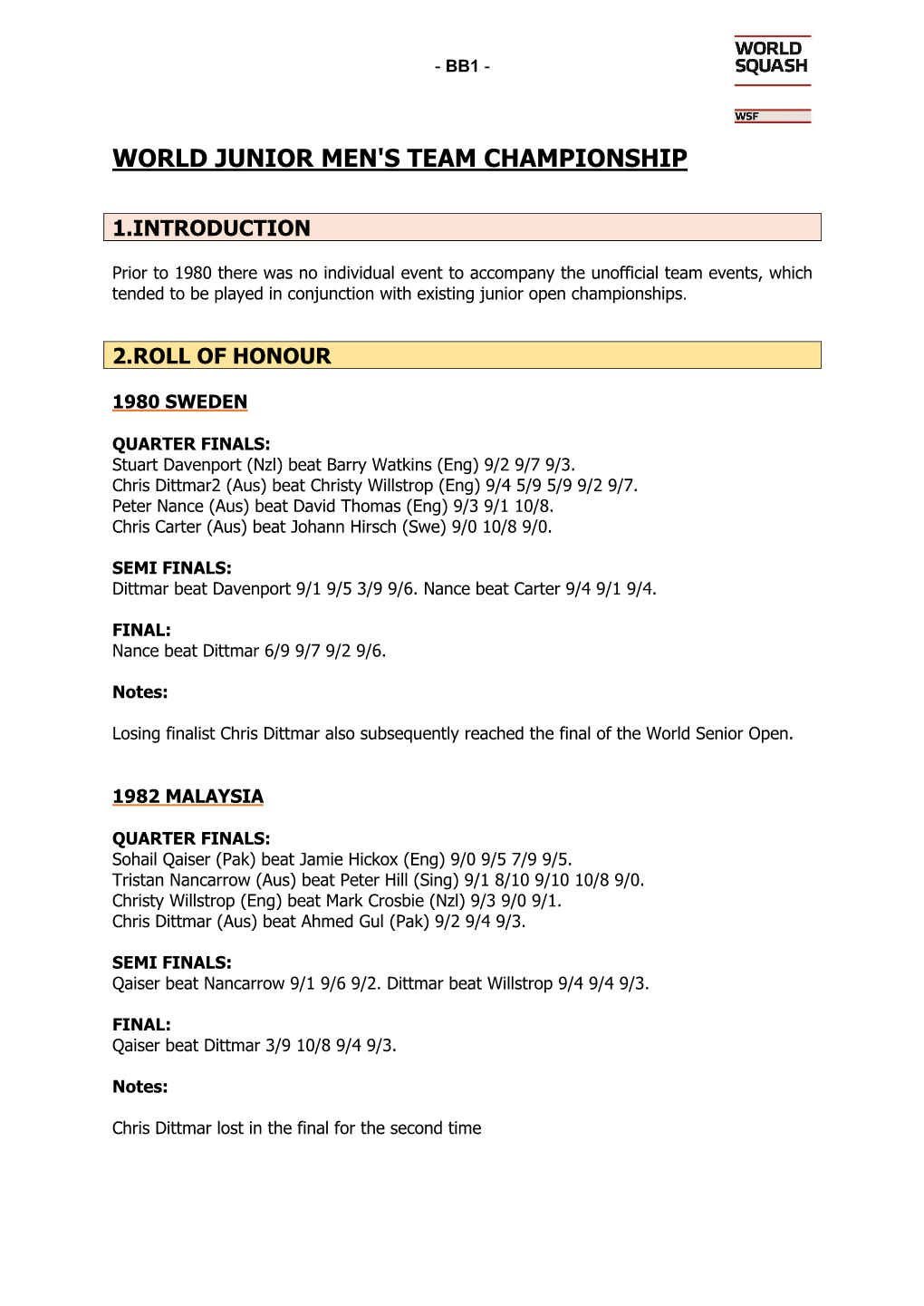 Junior Men's Opens