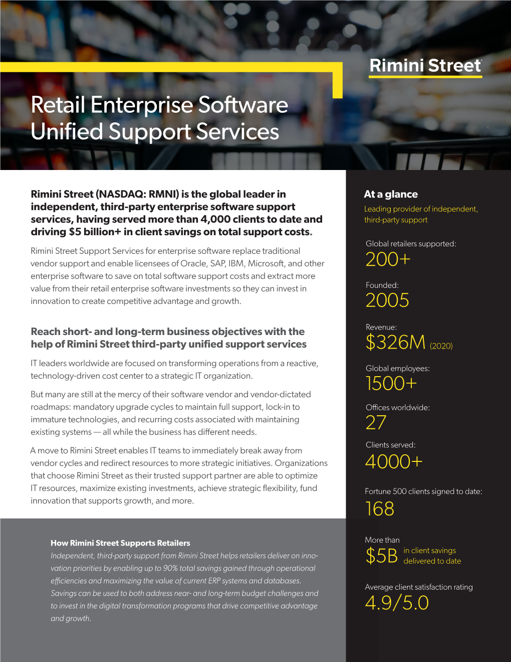 Retail Enterprise Software Support Services | Rimini Street