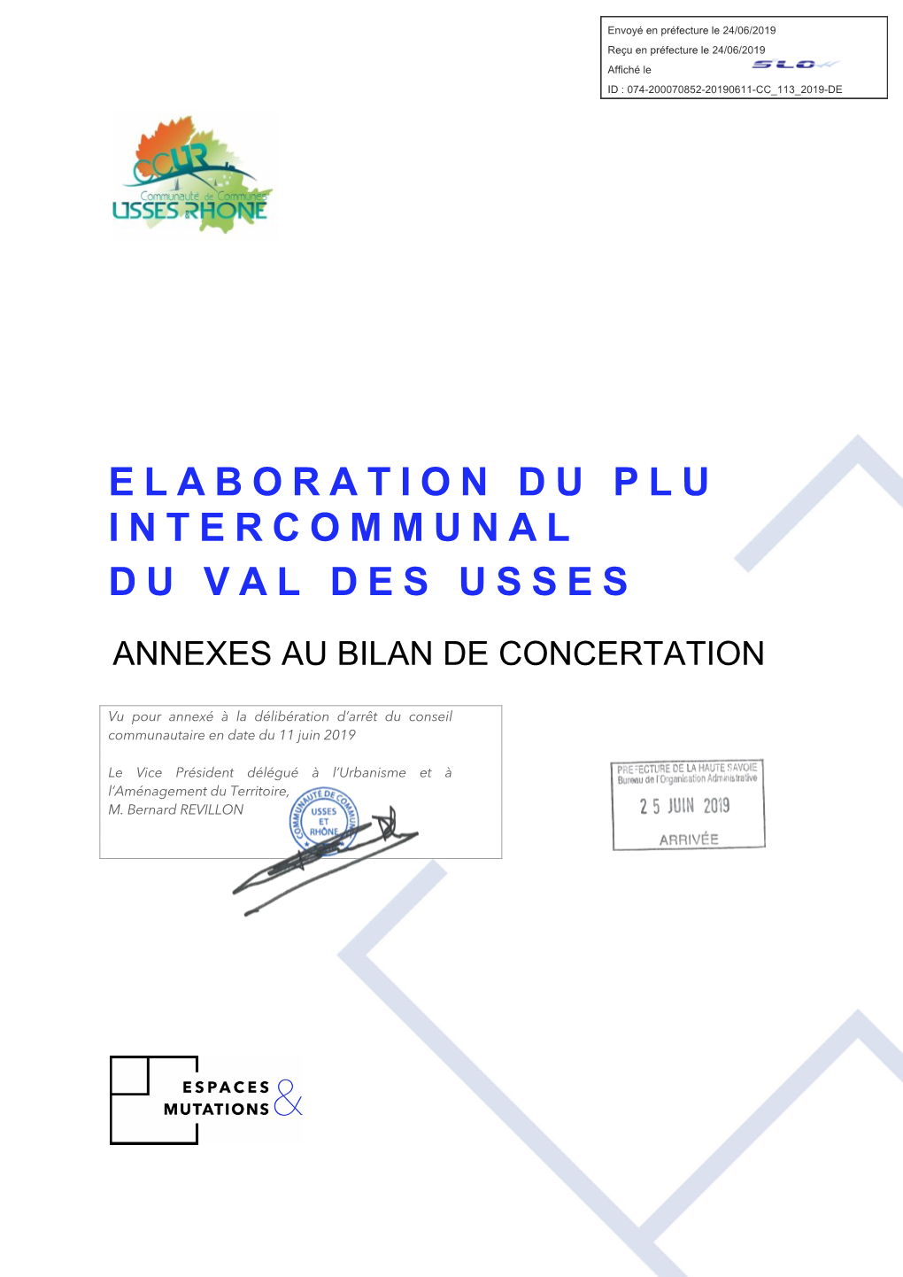 Elaboration Du Plu Intercommunal Du Val Des Usses