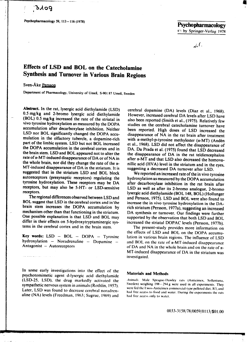 Psychopharmacology '! by Springer-Verlag 1978