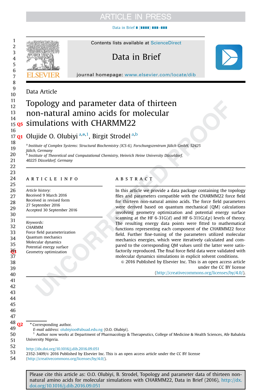 Topology and Parameter Data of Thirteen Non-Natural Amino Acids For