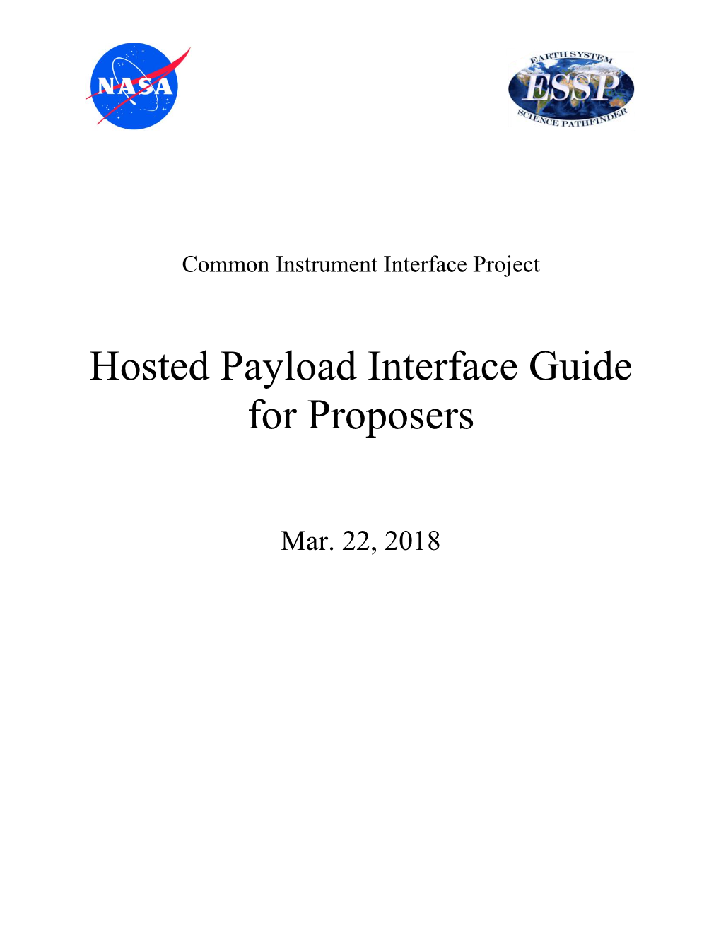 Hosted Payload Interface Guide for Proposers