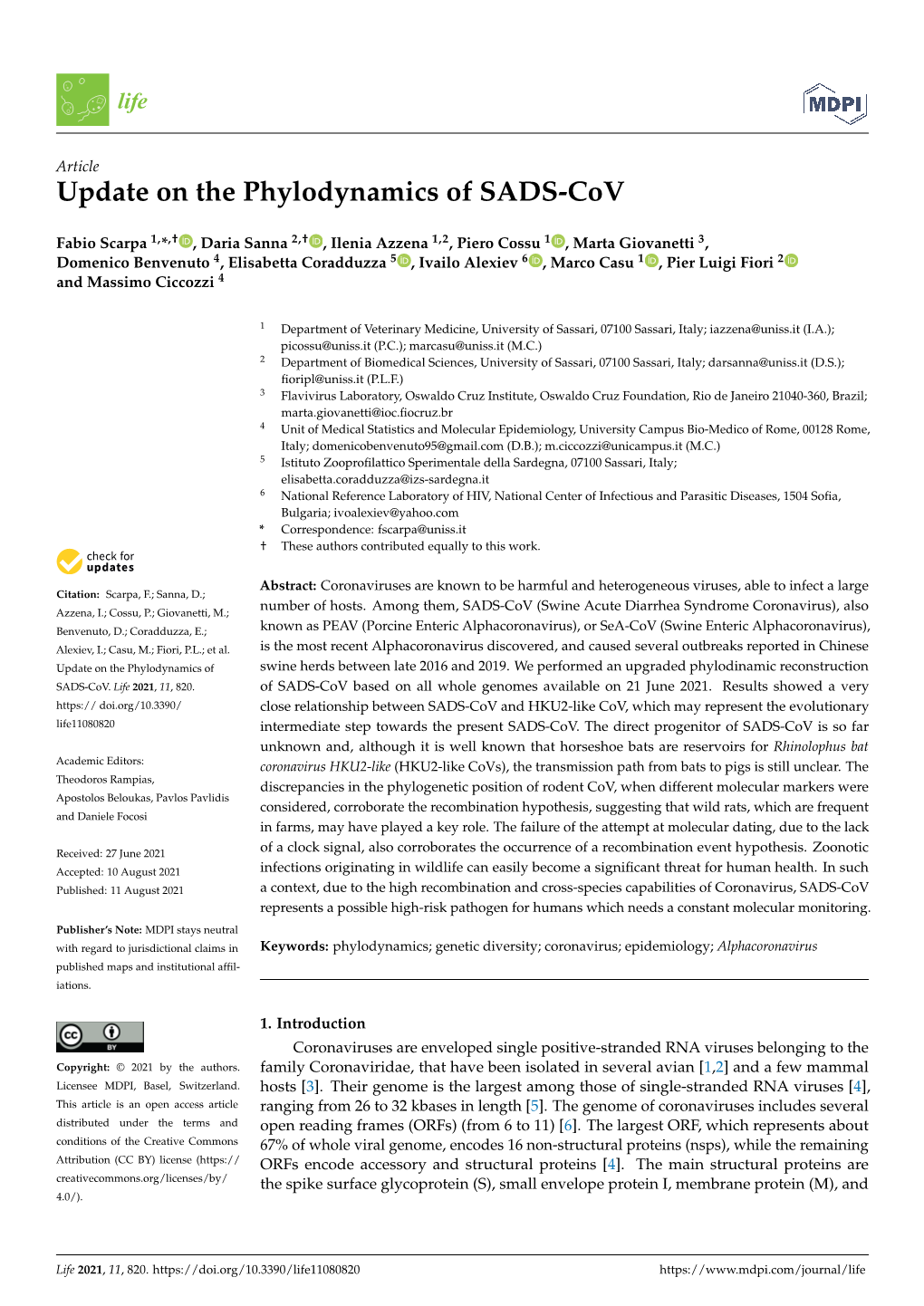 Update on the Phylodynamics of SADS-Cov