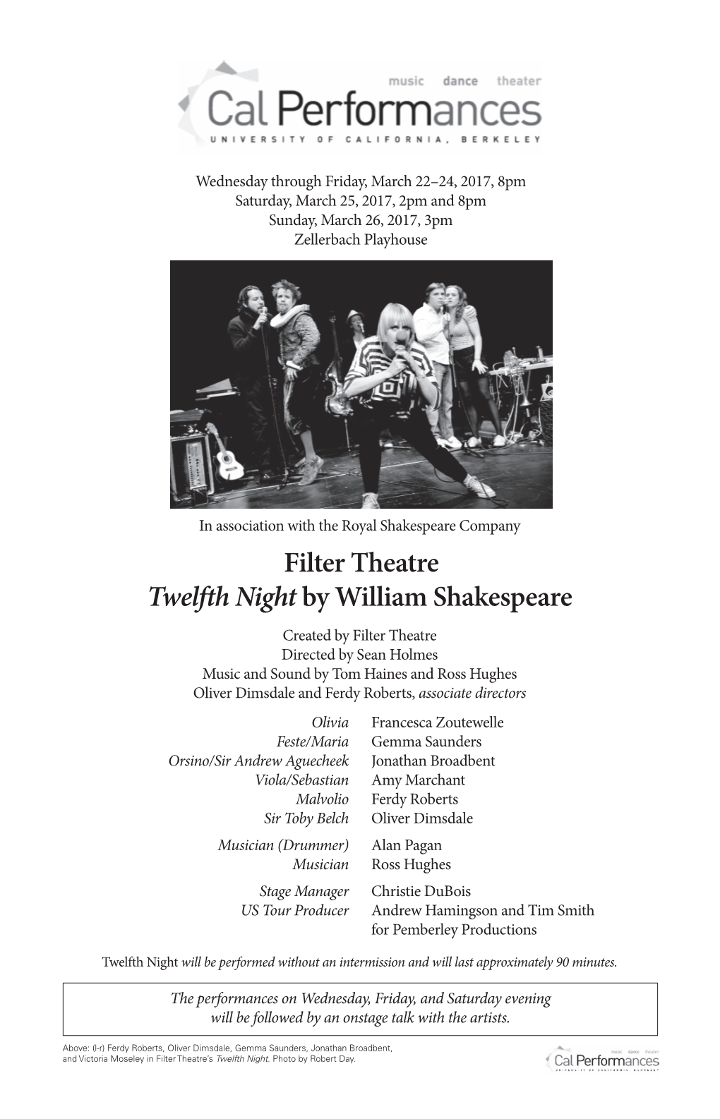 Filter Theatre Twelfth Night by William Shakespeare