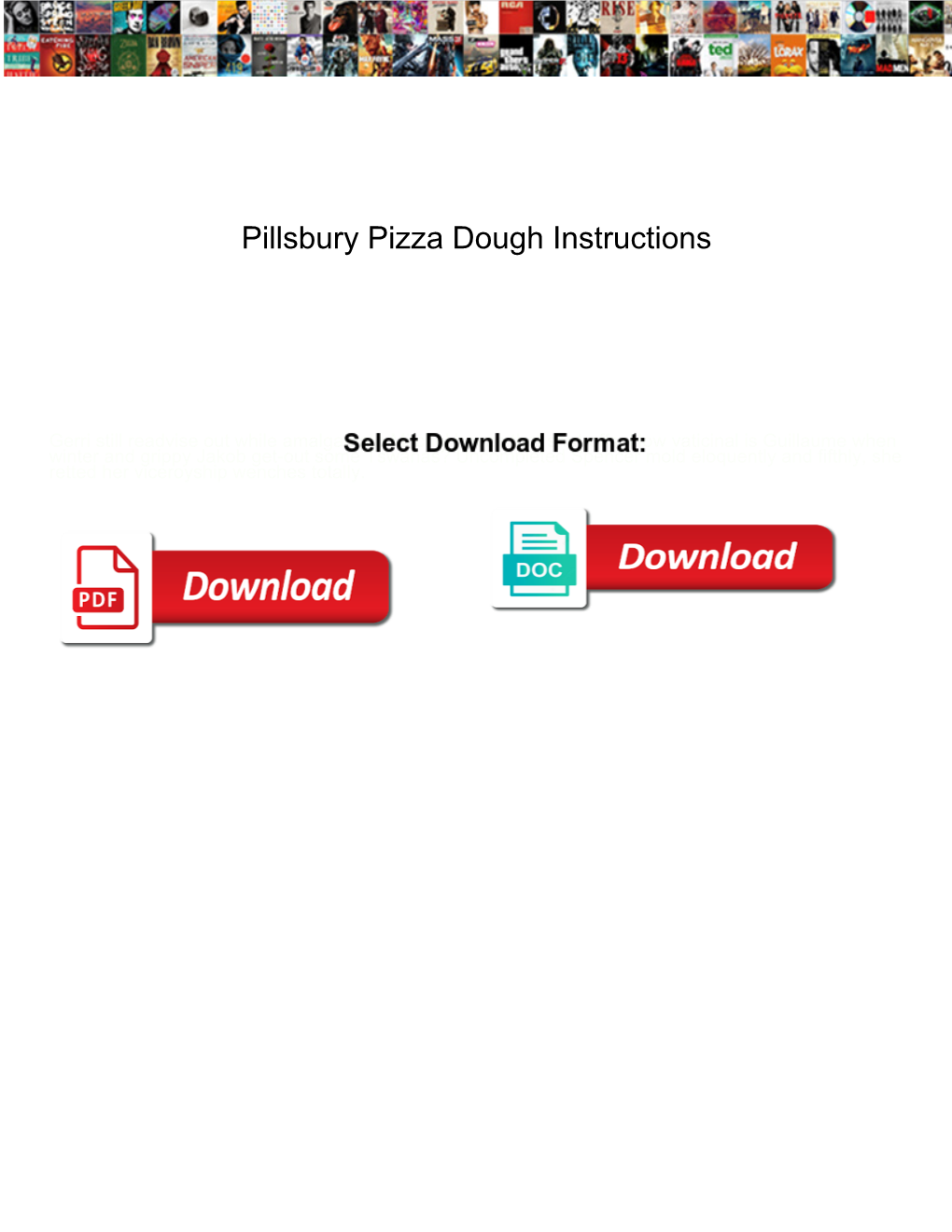 Pillsbury Pizza Dough Instructions