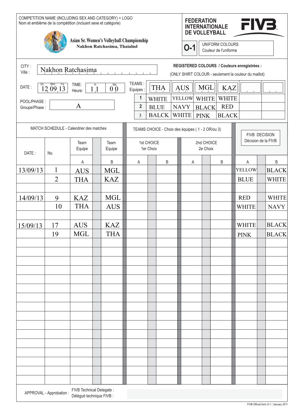 Bulletin#1 – 17Th Asian Sr. Women's Volleyball Championship