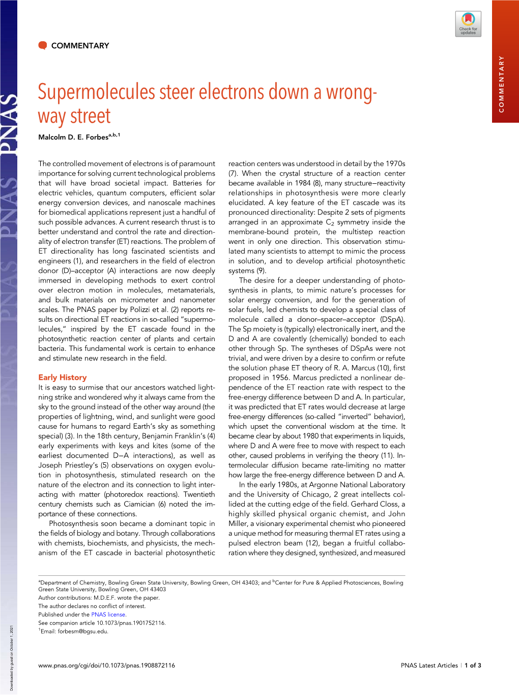 Supermolecules Steer Electrons Down a Wrong-Way Street