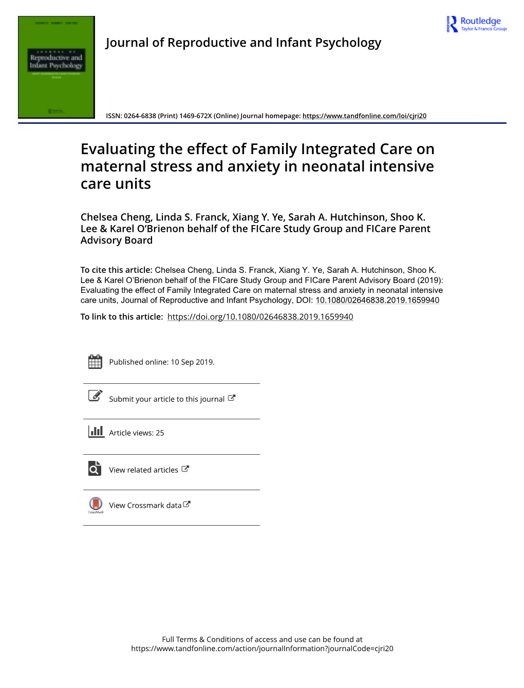 Evaluating the Effect of Family Integrated Care on Maternal Stress and Anxiety in Neonatal Intensive Care Units