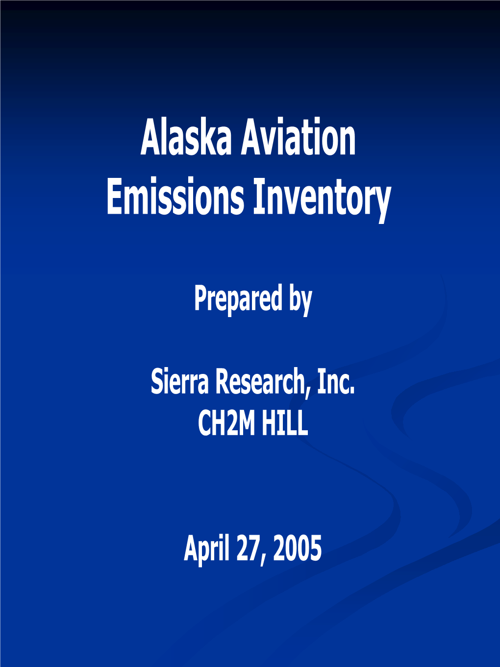 Alaska Aviation Emissions Inventory