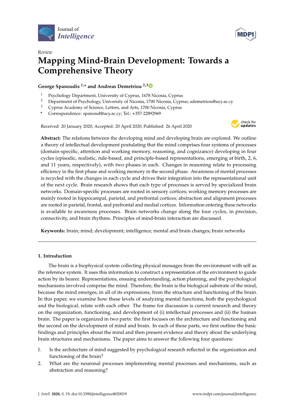 Mapping Mind-Brain Development: Towards a Comprehensive Theory