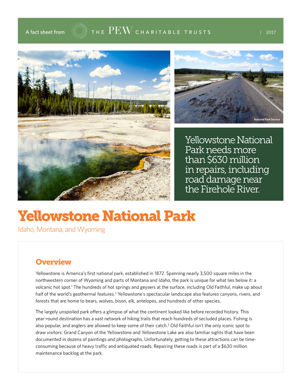 Yellowstone National Park Needs More Than $630 Million in Repairs, Including Road Damage Near the Firehole River