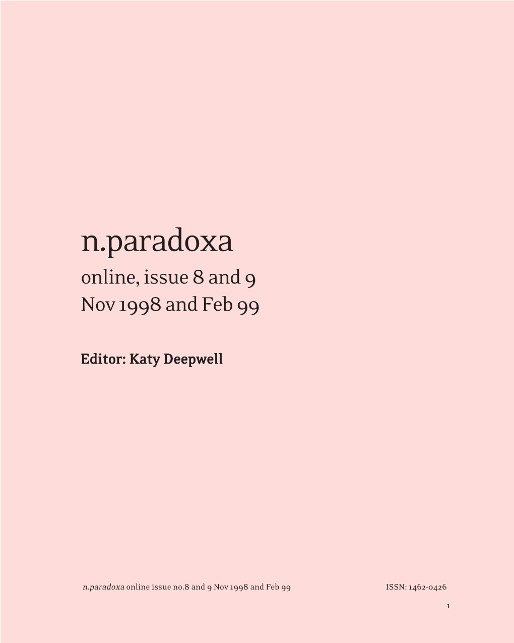 N.Paradoxa Online Issue 8 Nov 1998