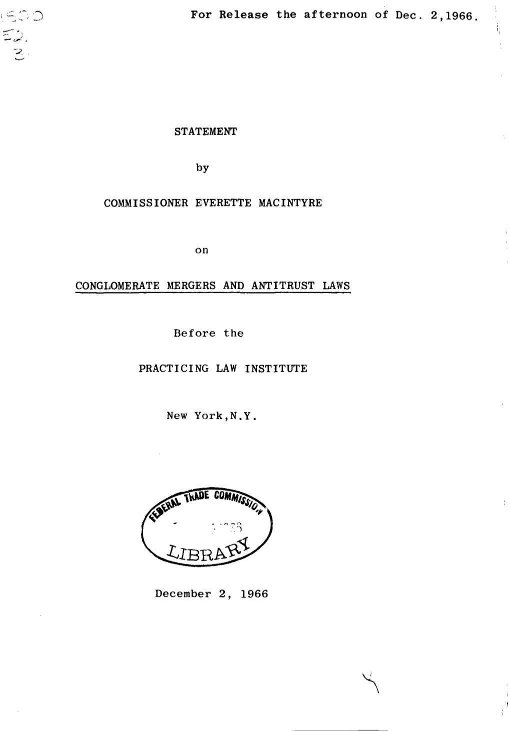 Conglomerate Mergers and Antitrust Laws