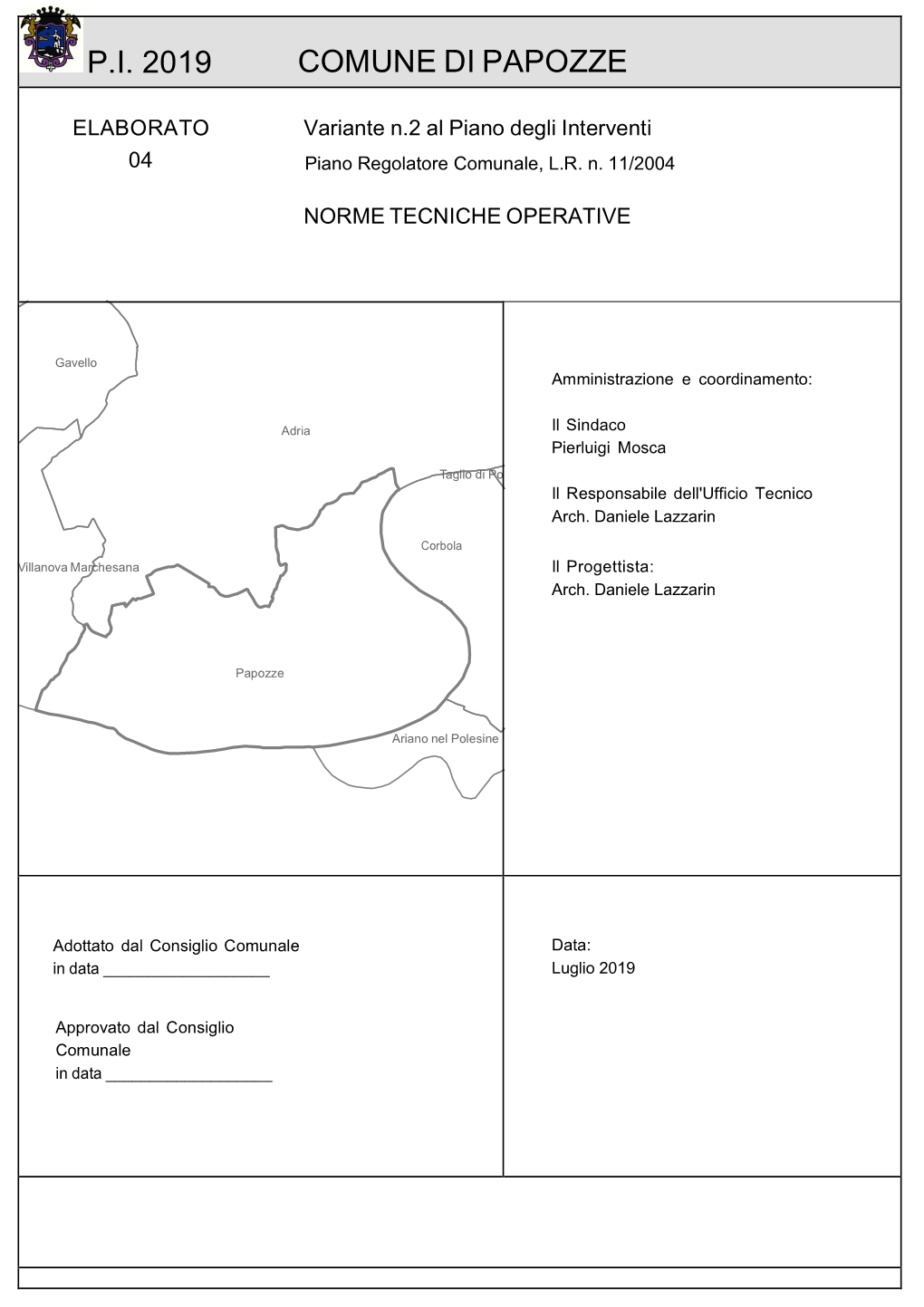 P.I. 2019 Comune Di Papozze