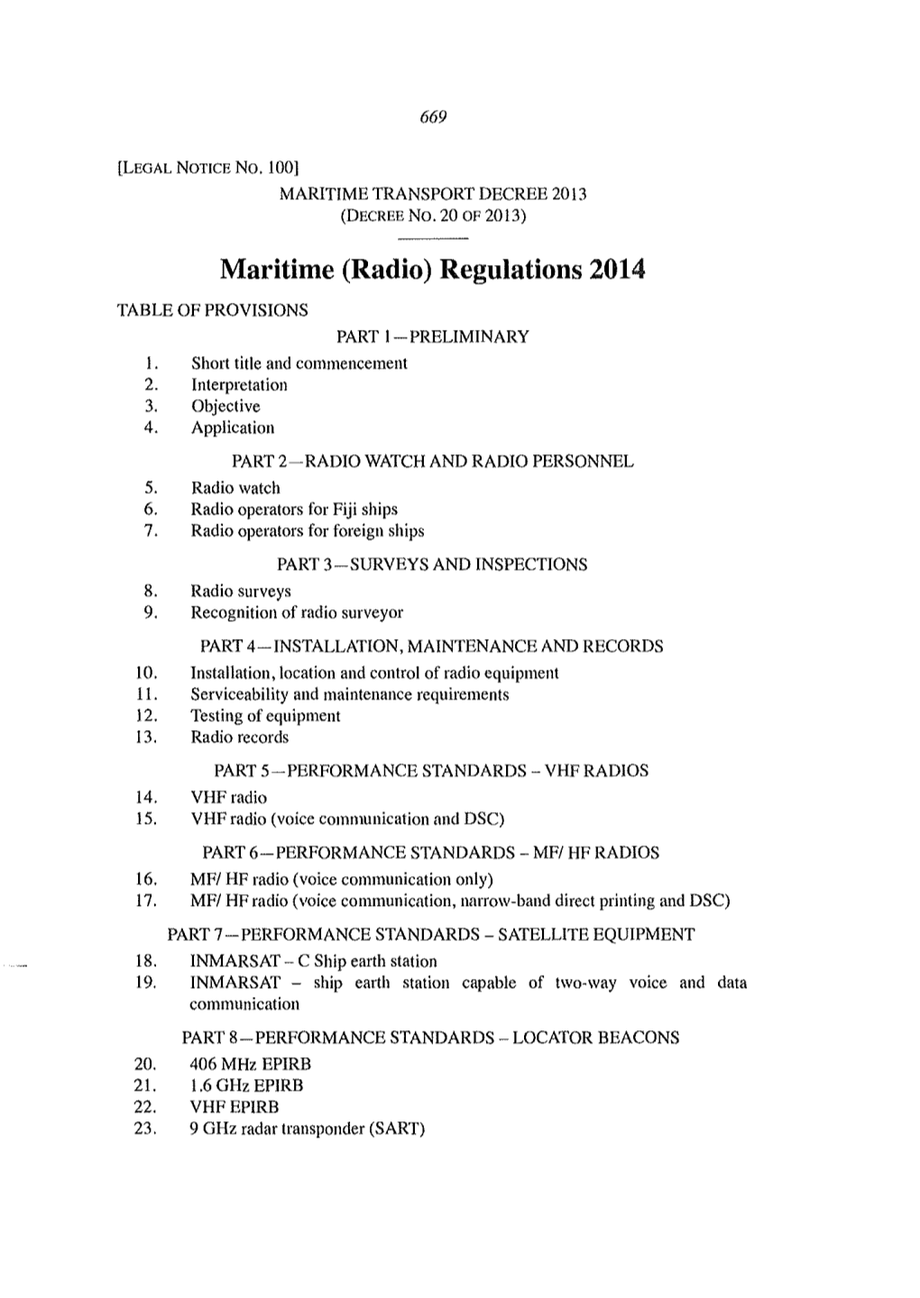 Maritime (Radio) Regulations 2014