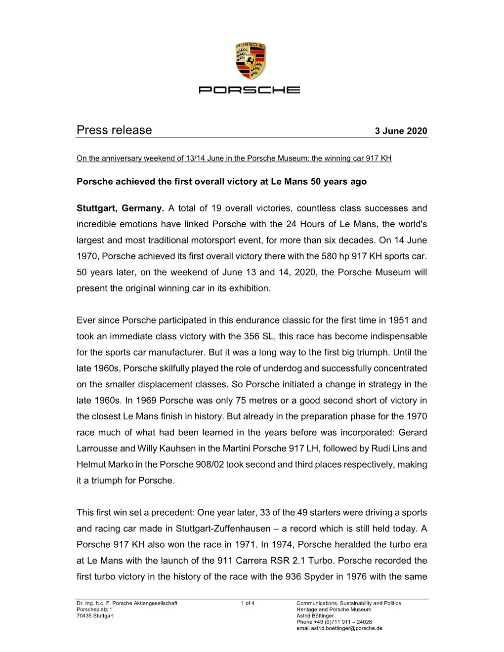 Press Release 3 June 2020