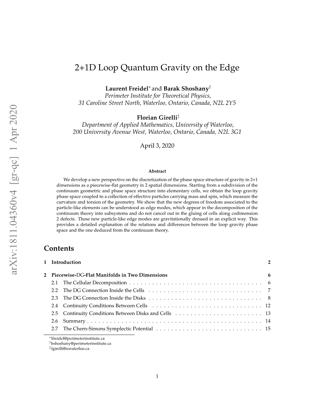 2+1D Loop Quantum Gravity on the Edge,” Phys