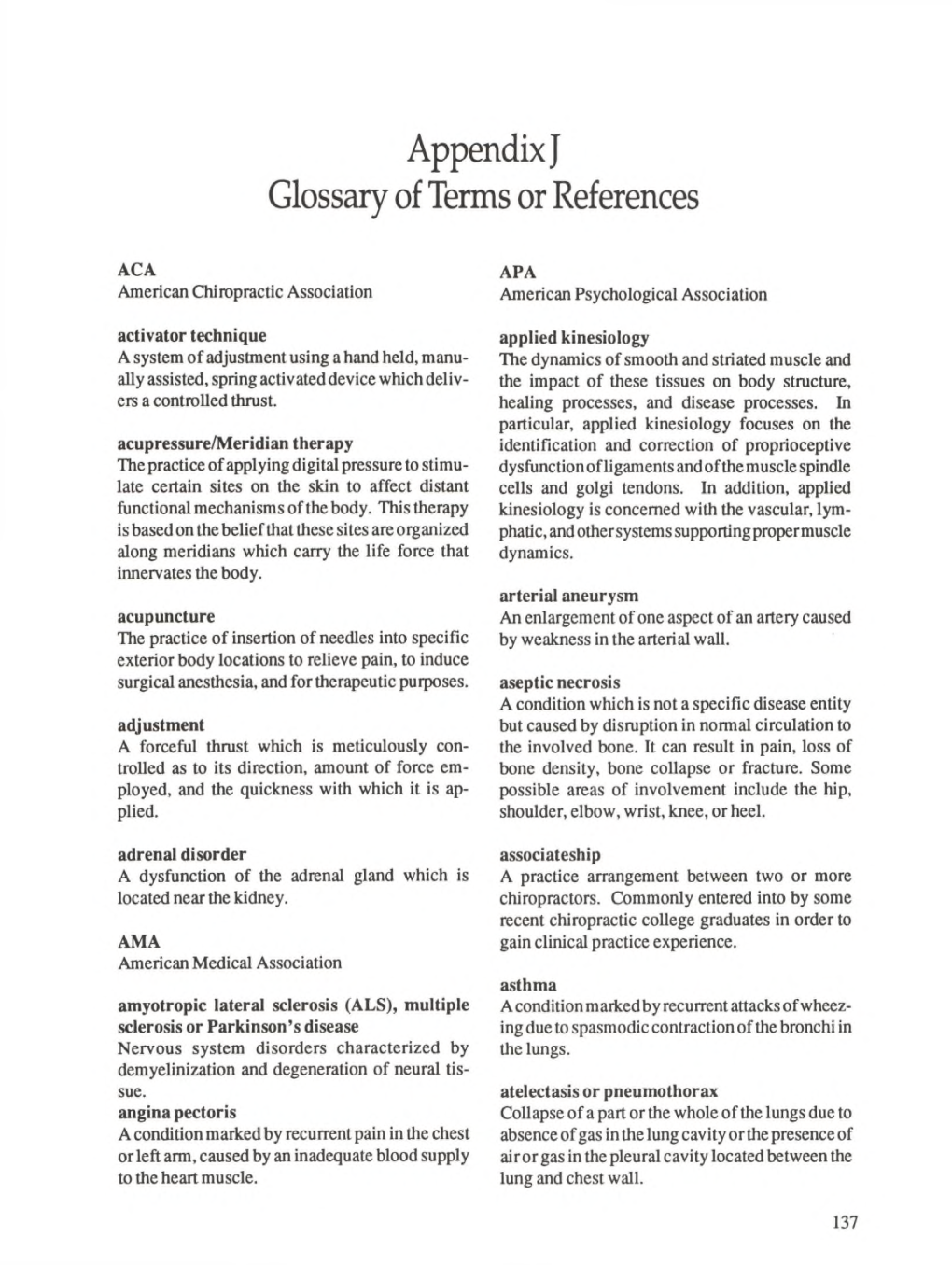 Appendix J Glossary of Terms Or References
