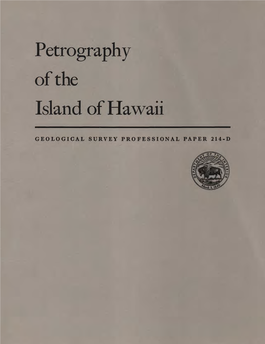 Petrography of the Island of Hawaii