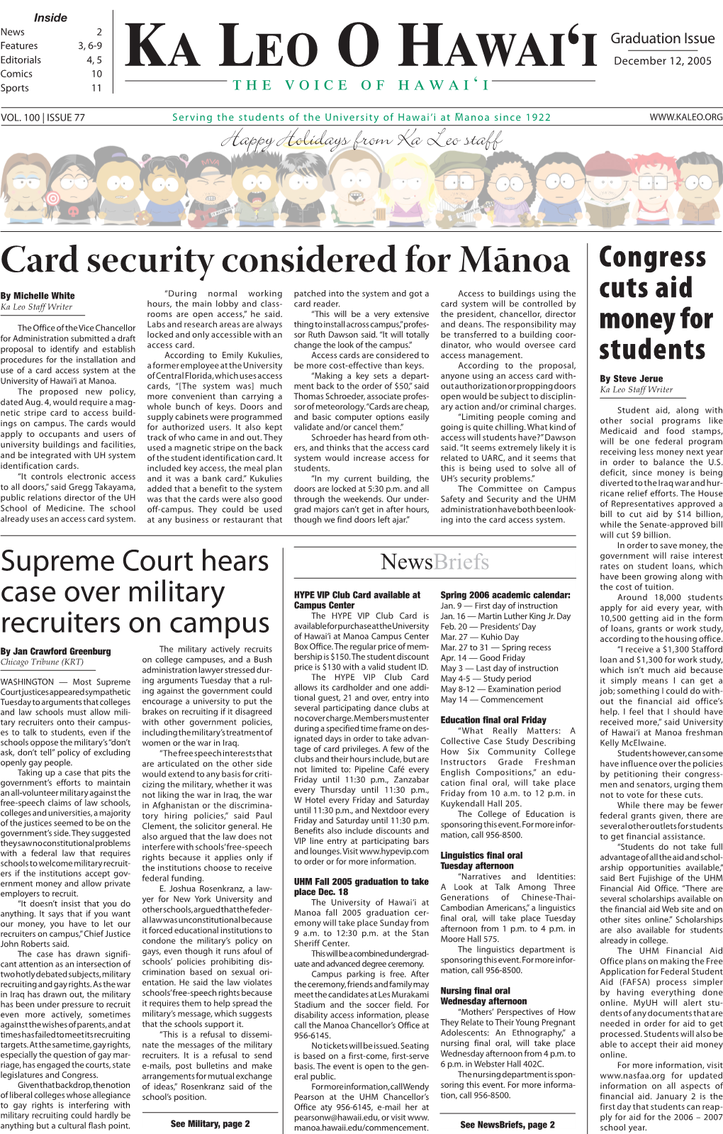 Card Security Considered for Mānoa