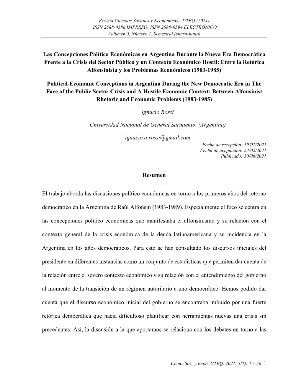 Las Concepciones Político Económicas En Argentina Durante