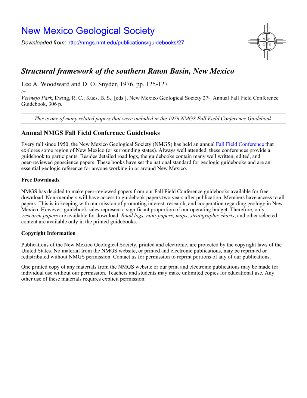 Structural Framework of the Southern Raton Basin, New Mexico Lee A