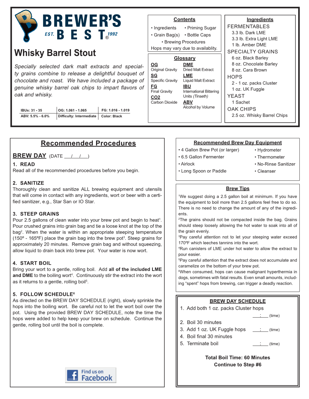 Whisky Barrel Stout Glossary 6 Oz