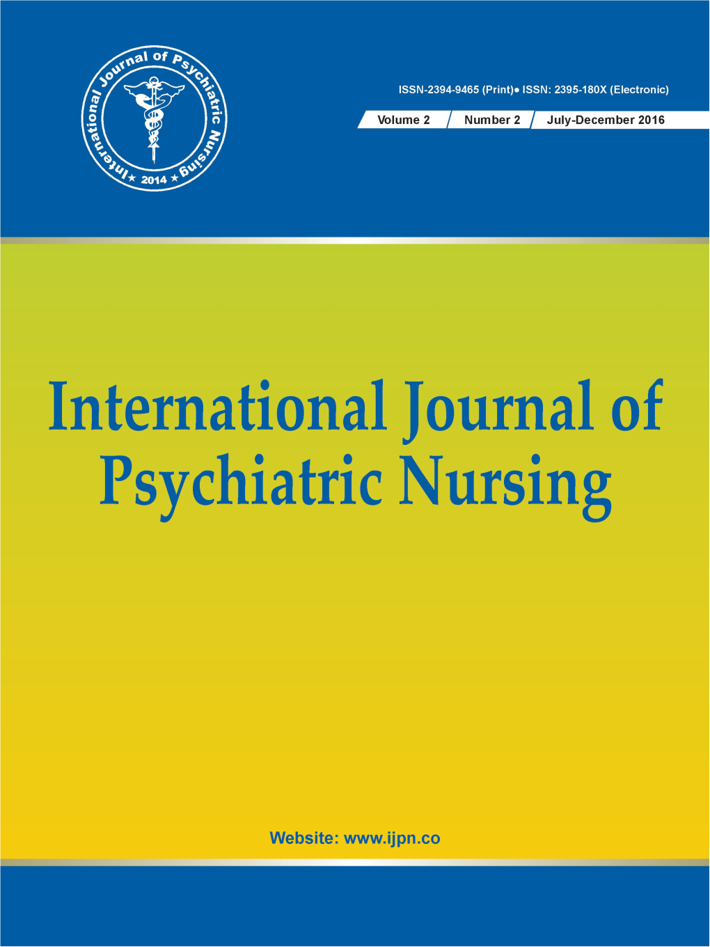 International Journal of Psychiatric Nursing EDITOR Prof