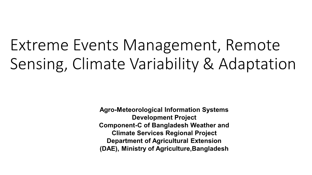 Meteorological Drought