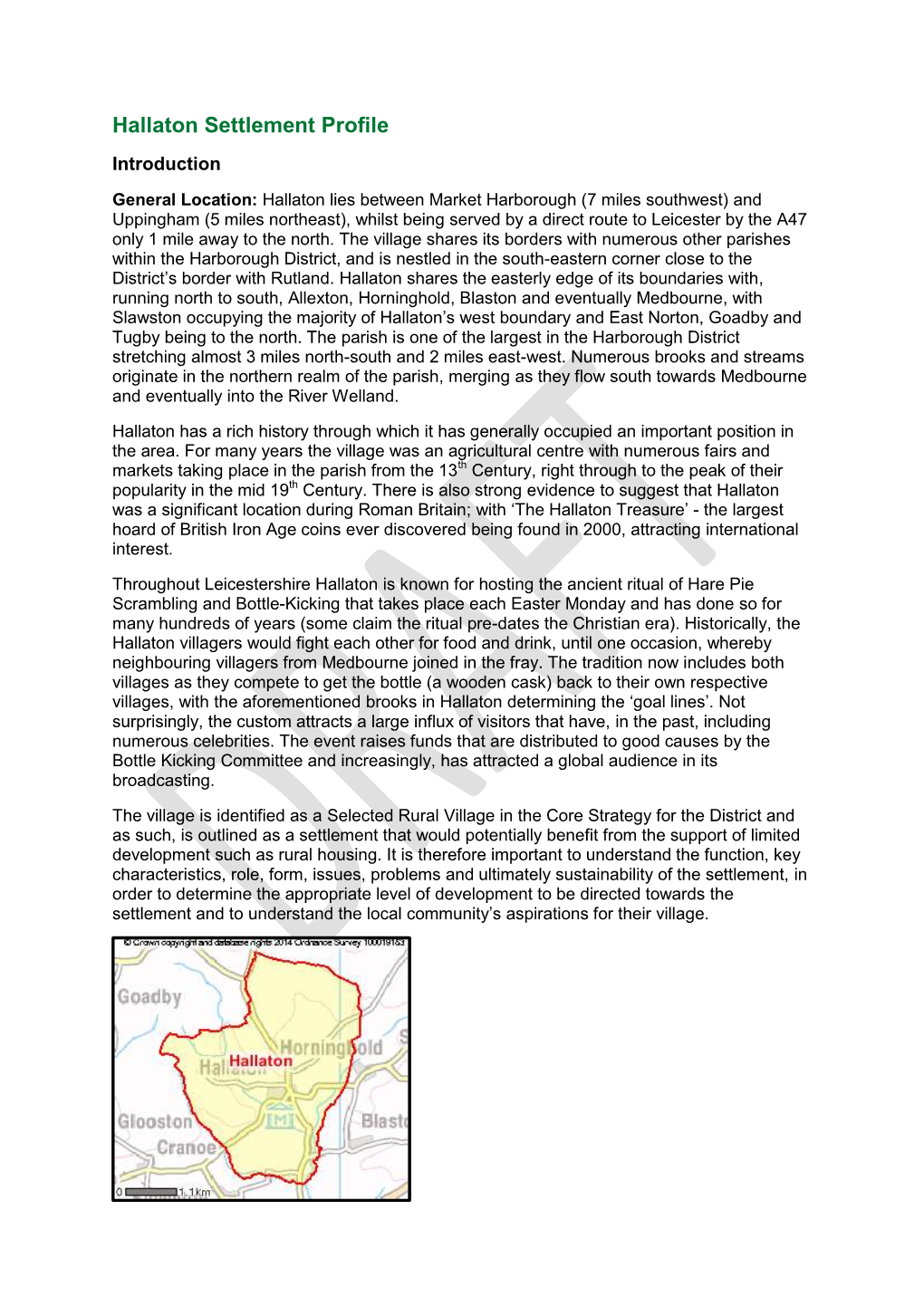 Hallaton Settlement Profile Introduction